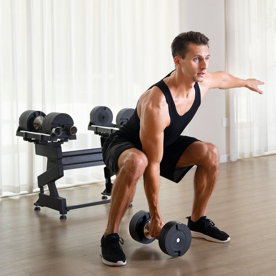 Snode Adjustable Dumbbells AD80 Adjustable Dumbbell + Stand Bundle