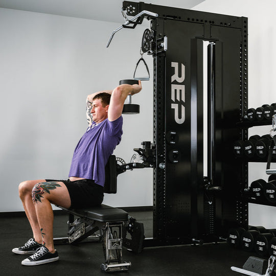 REP Home Gyms Plate Loaded + Selectorized Adonis Dual Cable Tower with Storage