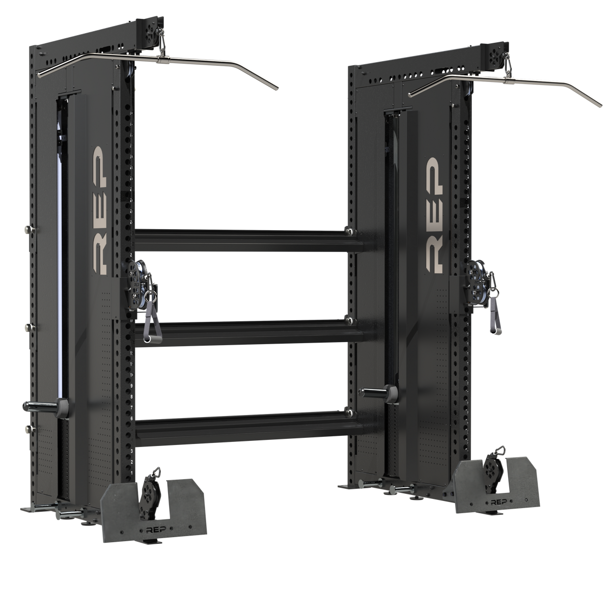 REP Home Gyms Plate Loaded + Selectorized Adonis Dual Cable Tower with Storage