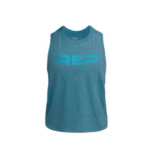 REP Fitness Apparel Teal / X-Small Women's Daily Driver Cropped Dual-Blend Tank