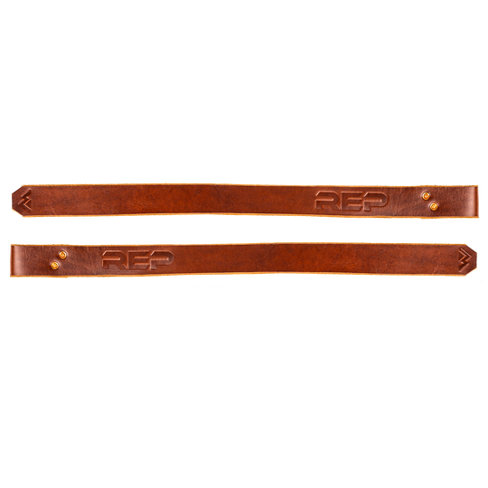 REP Fitness Cable Attachments Brown Leather Lifting Straps