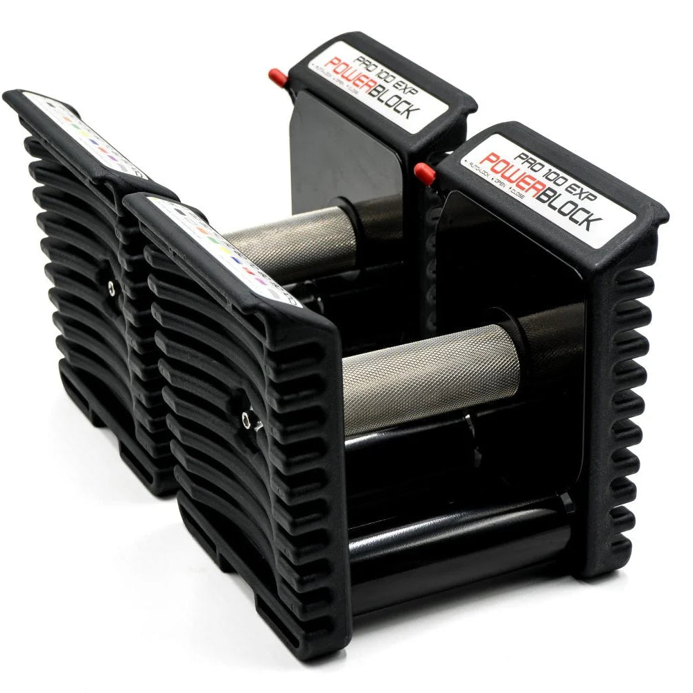 PowerBlock Adjustable Dumbbells PowerBlock Knurled Grip Pro 100 EXP Dumbbell Set