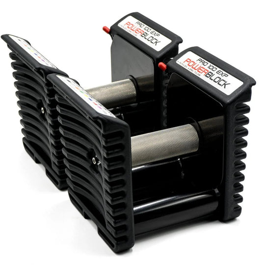 PowerBlock Adjustable Dumbbells PowerBlock Knurled Grip Pro 100 EXP Dumbbell Set