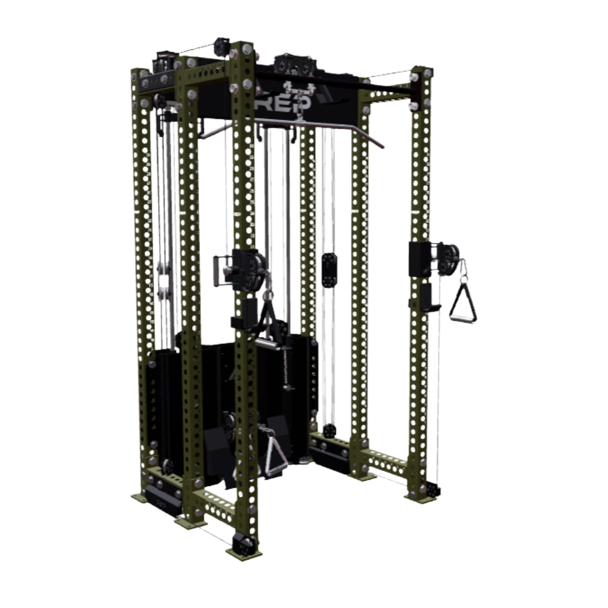 REP Fitness All-In-Ones 6-Post / 80" + 16" / Army Green Ares 2.0 Builder