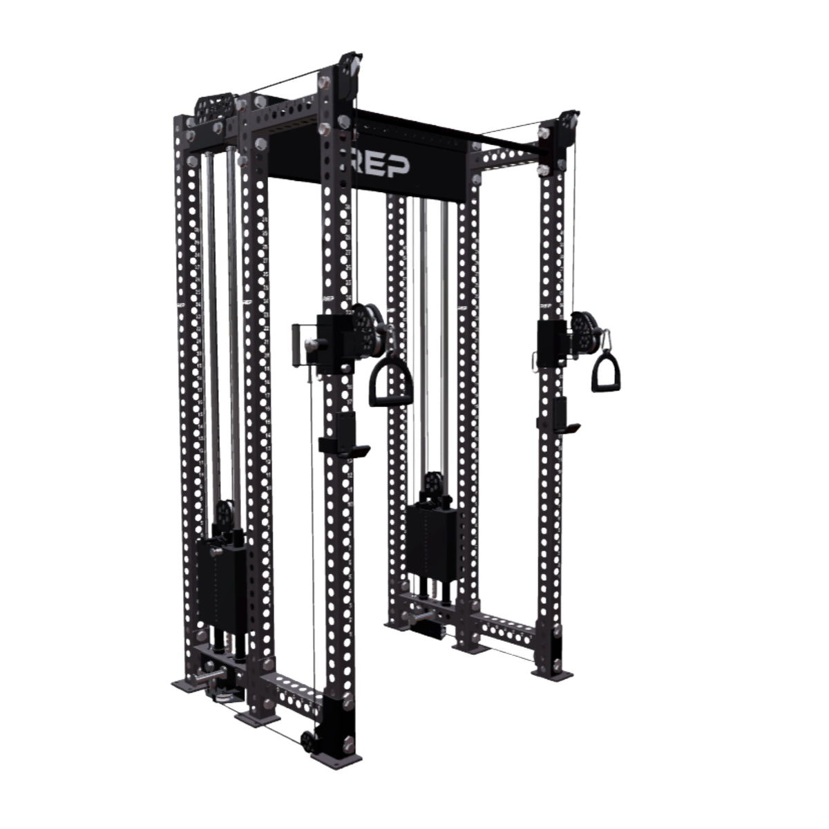 REP Fitness All-In-Ones 6-Post / 80" + 16" / Matte Black Athena Side-Mount Functional Trainer Builder