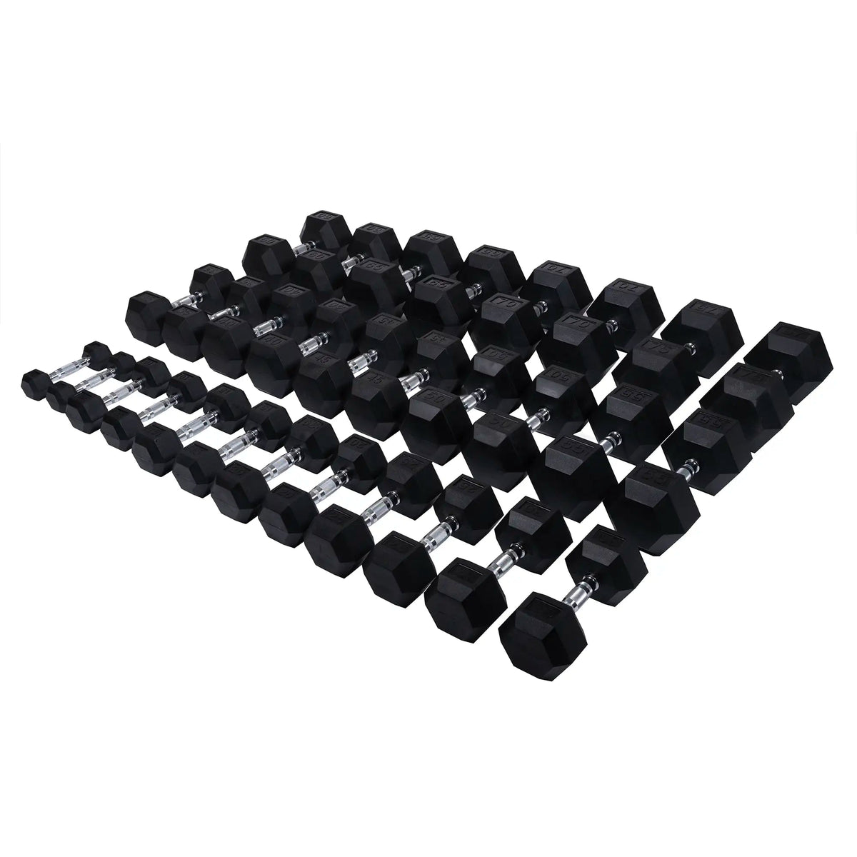 Northern Fitness Dumbbell Rubber Hex Dumbbell Set | 5-75lb