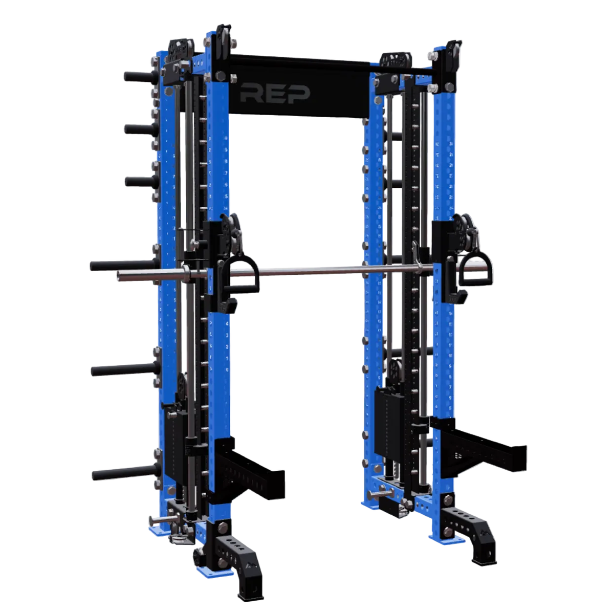 REP Fitness Functional Trainers 4-Post / 80" + 26" / Blue Summit All-In-One Trainer with Athena