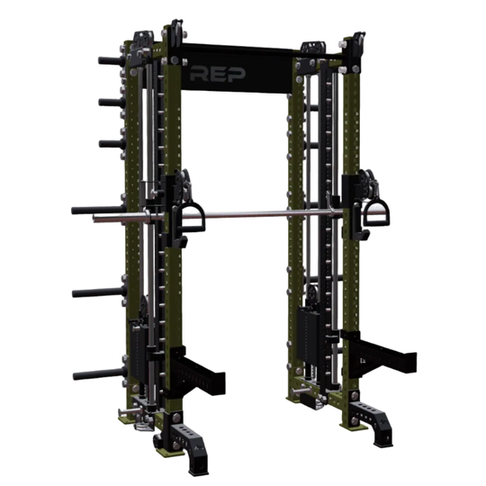 REP Fitness Functional Trainers 4-Post / 80" + 26" / Army Green Summit All-In-One Trainer with Athena