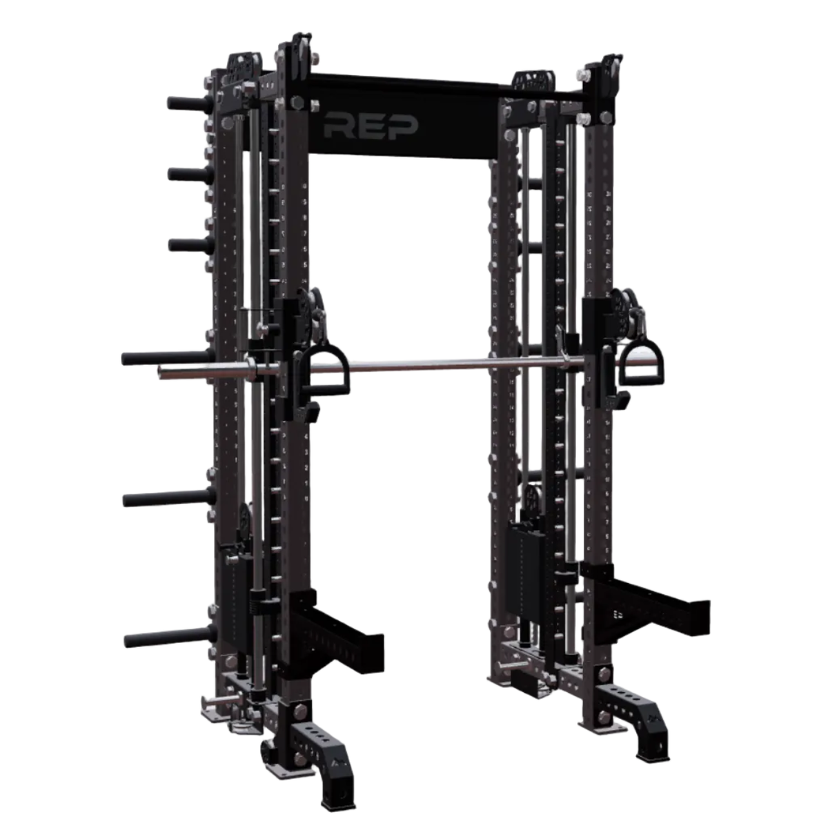 REP Fitness Functional Trainers 4-Post / 80" + 26" / Matte Black Summit All-In-One Trainer with Athena
