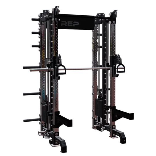 REP Fitness Functional Trainers 4-Post / 80" + 26" / Stainless Steel Summit All-In-One Trainer with Athena